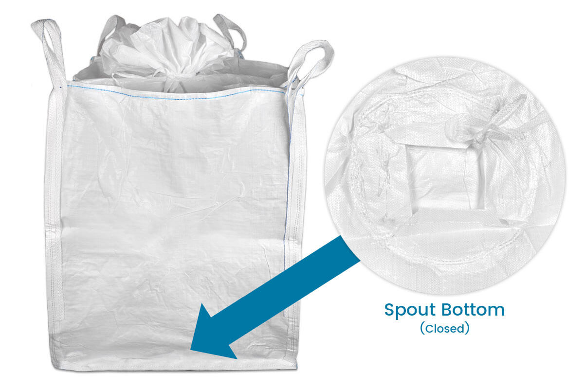 35" x 35" x 45" Bulk Bag (FIBC) - Duffel Top & Spout Bottom