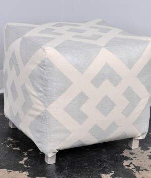 How to Make an Ottoman with a Spray Painted Design
