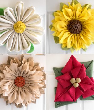 How to Make Burlap Flower Wreaths for Every Season