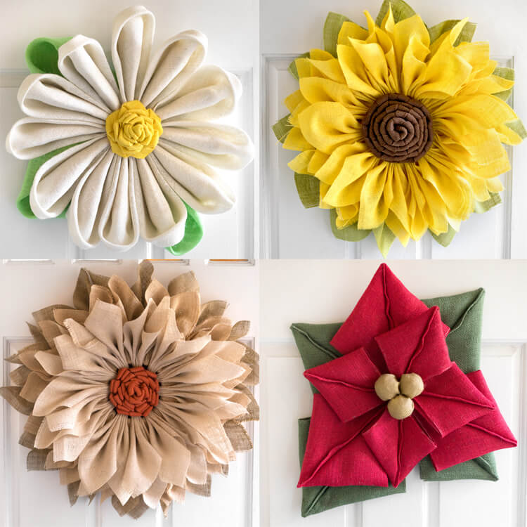 How to Make Burlap Flower Wreaths for Every Season