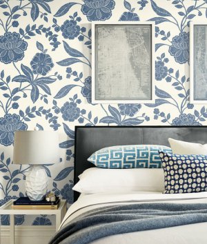 Seabrook Designs Sierra Marble Washed Denim Wallpaper