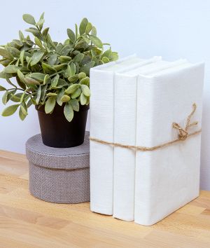 How to Make Decorative Linen-Wrapped Books
